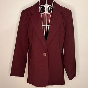 Liz Baker Petite Vintage Plum Purple Single Button Lined Blazer